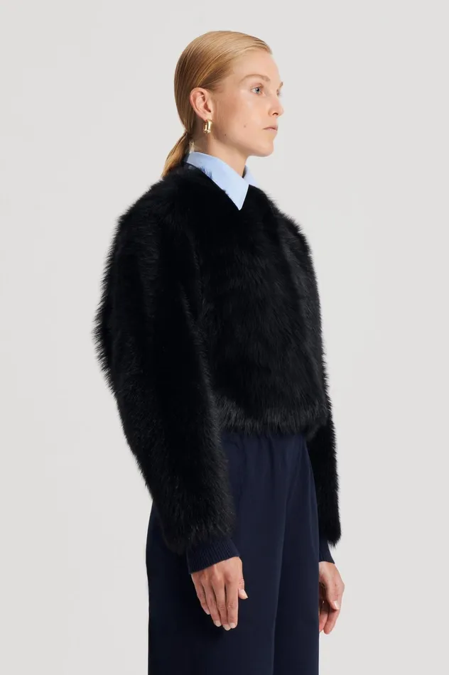 Women Scanlan Theodore Jackets TOSCANA COCOON JACKET Black Women Scanlan Theodore Jackets TOSCANA COCOON JACKET Black
