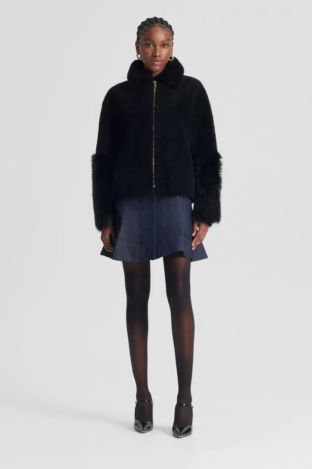 Women Scanlan Theodore Jackets TOSCANA TRAPEZE JACKET Black