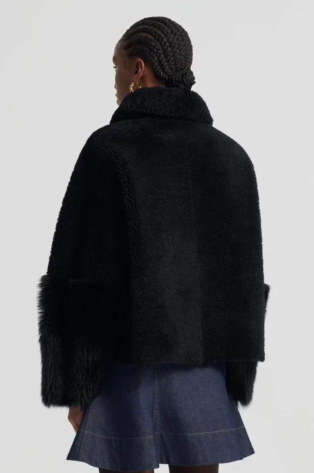 Women Scanlan Theodore Jackets TOSCANA TRAPEZE JACKET Black Women Scanlan Theodore Jackets TOSCANA TRAPEZE JACKET Black