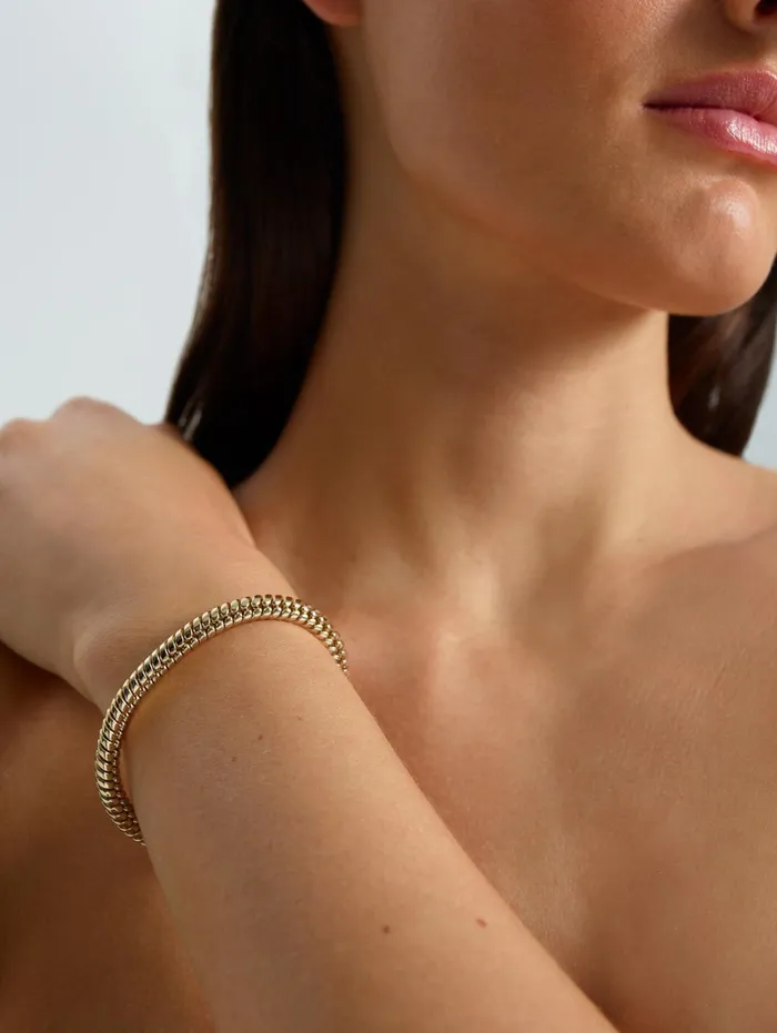 Women Scanlan Theodore Jewelry HERRINGBONE CHAIN BRACELET Lightgold