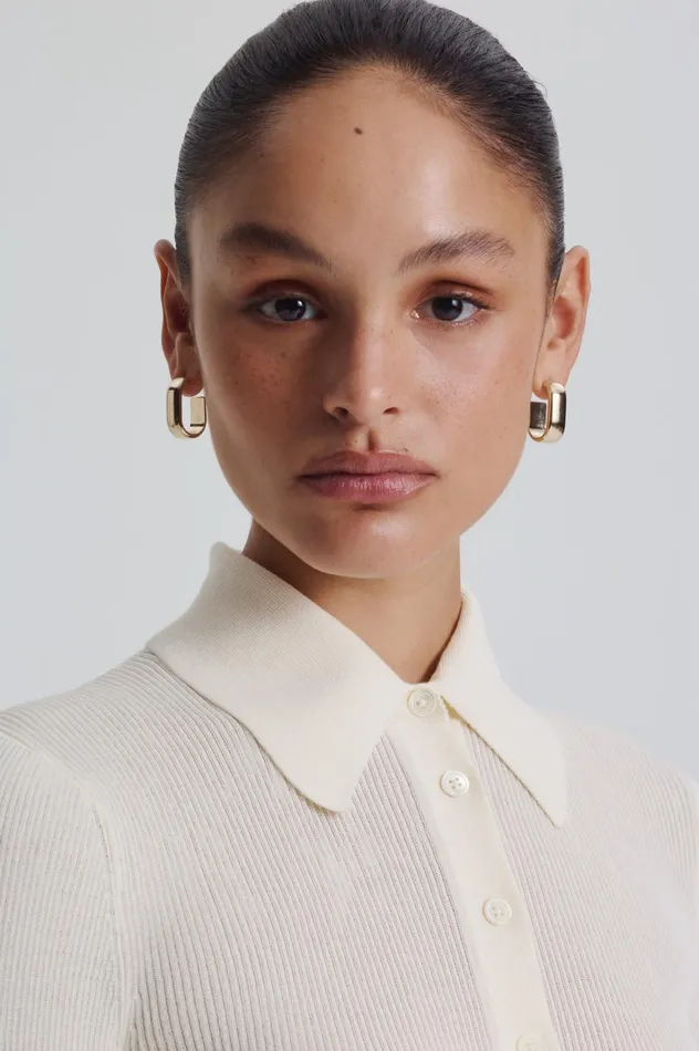 Women Scanlan Theodore Jewelry ROLO HOOP EARRINGS Lightgold