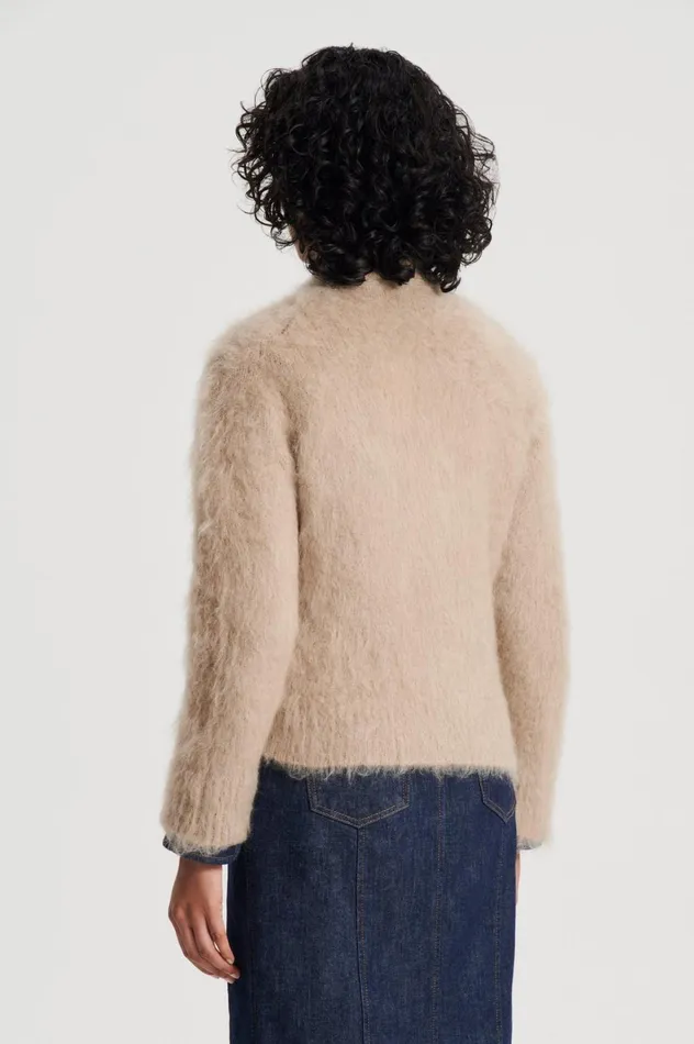 Women Scanlan Theodore Knitwear BRUSHED MOHAIR WRAP CARDIGAN Nougat Women Scanlan Theodore Knitwear BRUSHED MOHAIR WRAP CARDIGAN Nougat
