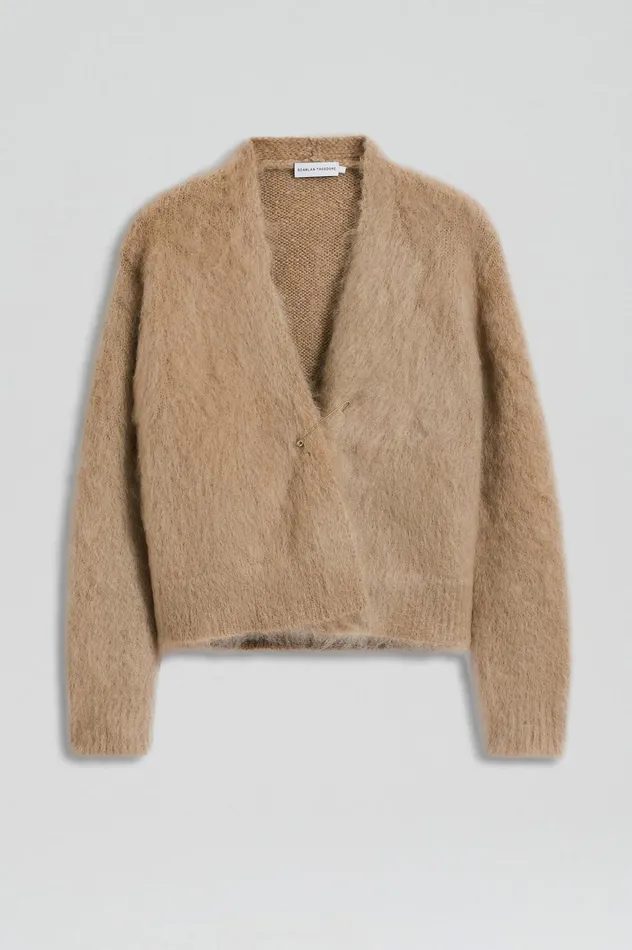 Women Scanlan Theodore Knitwear BRUSHED MOHAIR WRAP CARDIGAN Nougat Women Scanlan Theodore Knitwear BRUSHED MOHAIR WRAP CARDIGAN Nougat