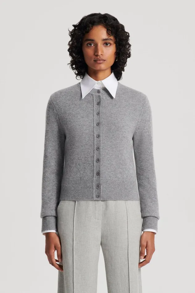 Women Scanlan Theodore Knitwear CASHMERE CARDIGAN Greymelange Women Scanlan Theodore Knitwear CASHMERE CARDIGAN Greymelange