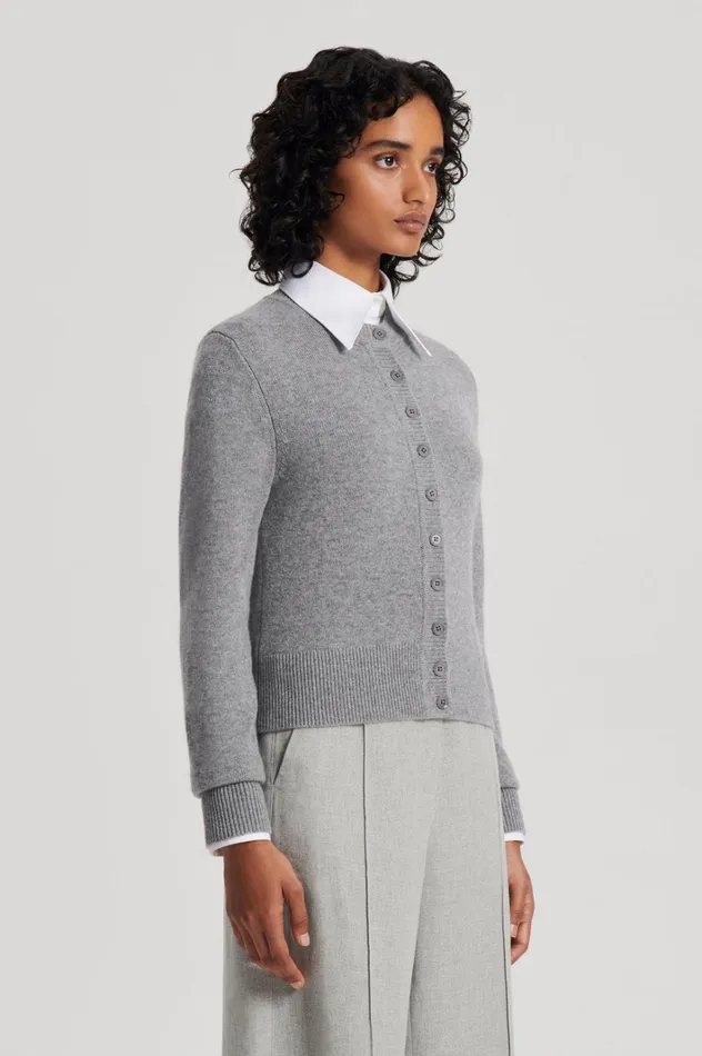 Women Scanlan Theodore Knitwear CASHMERE CARDIGAN Greymelange Women Scanlan Theodore Knitwear CASHMERE CARDIGAN Greymelange