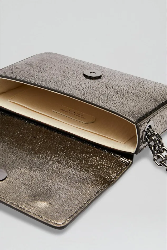 Women Scanlan Theodore Leather MINI METALLIC SLIM BAG Onyx Women Scanlan Theodore Leather MINI METALLIC SLIM BAG Onyx