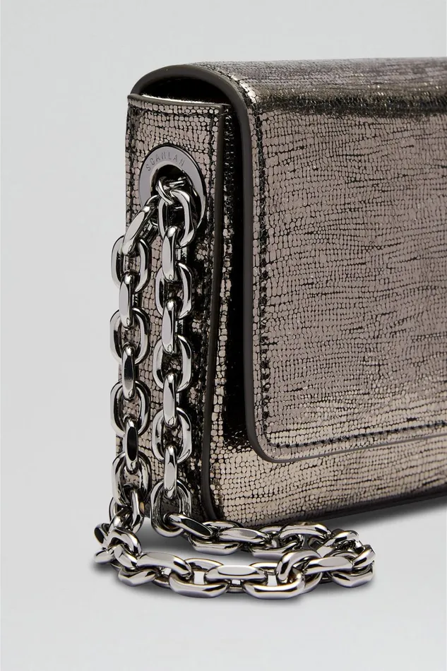 Women Scanlan Theodore Leather MINI METALLIC SLIM BAG Onyx Women Scanlan Theodore Leather MINI METALLIC SLIM BAG Onyx