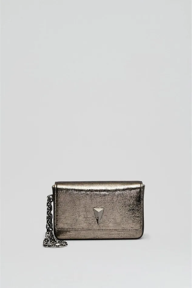 Women Scanlan Theodore Leather MINI METALLIC SLIM BAG Onyx Women Scanlan Theodore Leather MINI METALLIC SLIM BAG Onyx