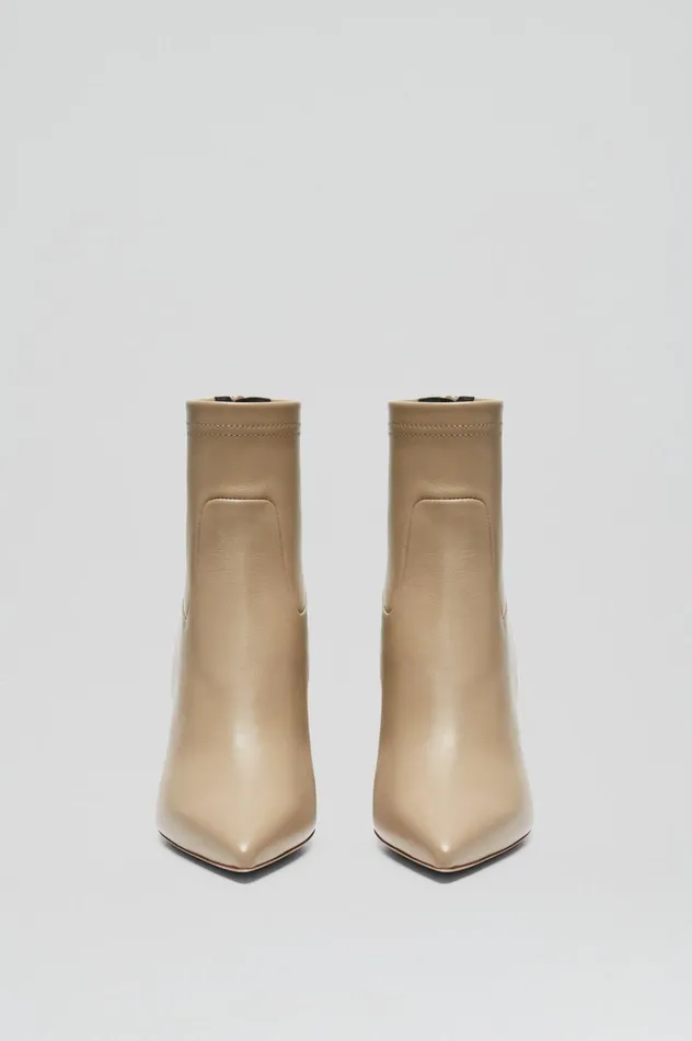 Women Scanlan Theodore Leather STRETCH ANKLE BOOT 85 Nude