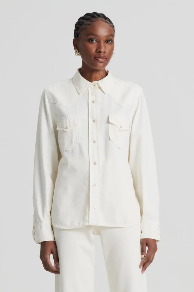 Women Scanlan Theodore Shirts DENIM SHIRT Natural Women Scanlan Theodore Shirts DENIM SHIRT Natural