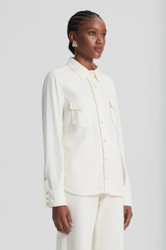 Women Scanlan Theodore Shirts DENIM SHIRT Natural Women Scanlan Theodore Shirts DENIM SHIRT Natural