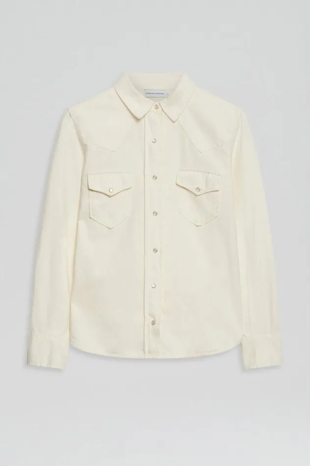 Women Scanlan Theodore Shirts DENIM SHIRT Natural Women Scanlan Theodore Shirts DENIM SHIRT Natural