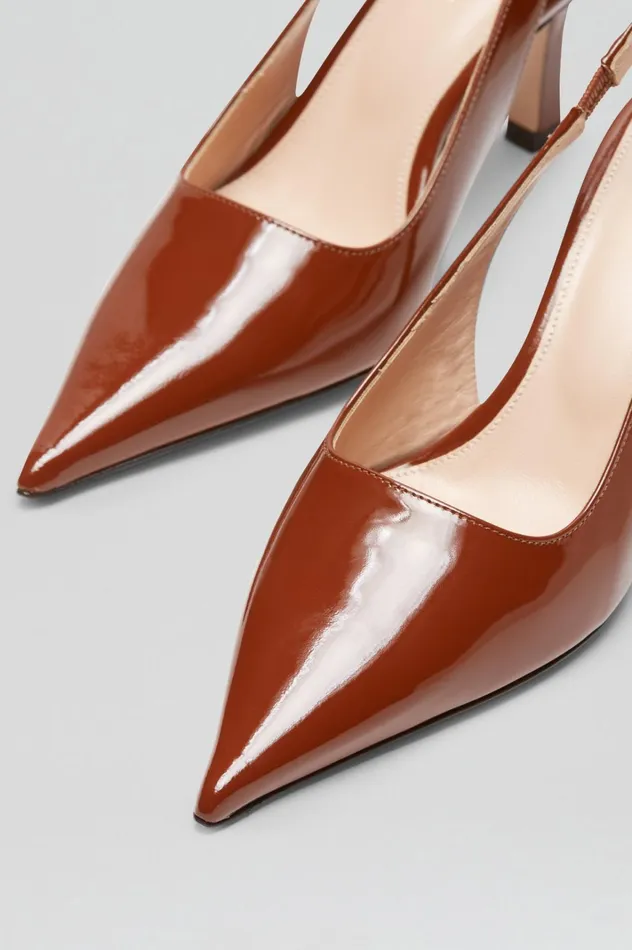 Women Scanlan Theodore Shoes POLISHED SLINGBACK 75 Cigar Women Scanlan Theodore Shoes POLISHED SLINGBACK 75 Cigar