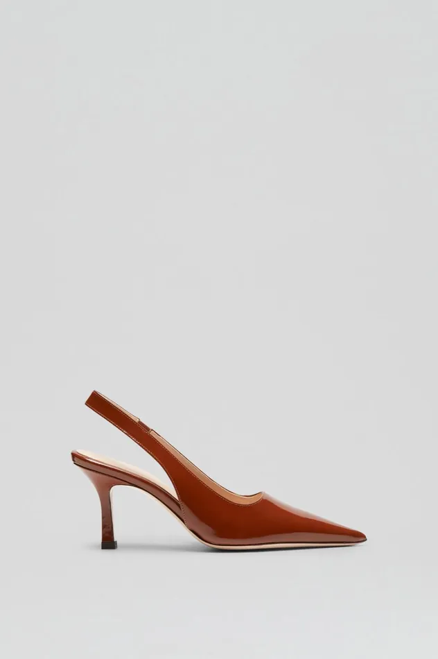 Women Scanlan Theodore Shoes POLISHED SLINGBACK 75 Cigar Women Scanlan Theodore Shoes POLISHED SLINGBACK 75 Cigar