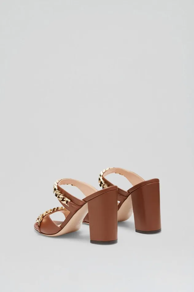 Women Scanlan Theodore Shoes SANDAL WITH CHAINS DETAIL 95 Cocoa Women Scanlan Theodore Shoes SANDAL WITH CHAINS DETAIL 95 Cocoa