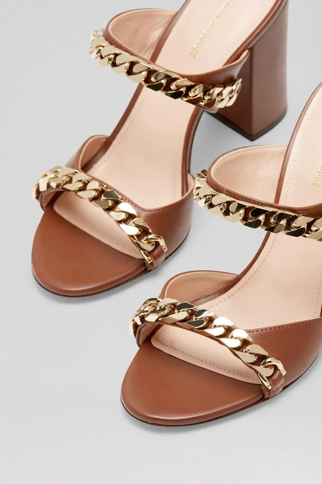 Women Scanlan Theodore Shoes SANDAL WITH CHAINS DETAIL 95 Cocoa Women Scanlan Theodore Shoes SANDAL WITH CHAINS DETAIL 95 Cocoa