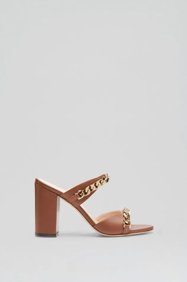 Women Scanlan Theodore Shoes SANDAL WITH CHAINS DETAIL 95 Cocoa Women Scanlan Theodore Shoes SANDAL WITH CHAINS DETAIL 95 Cocoa