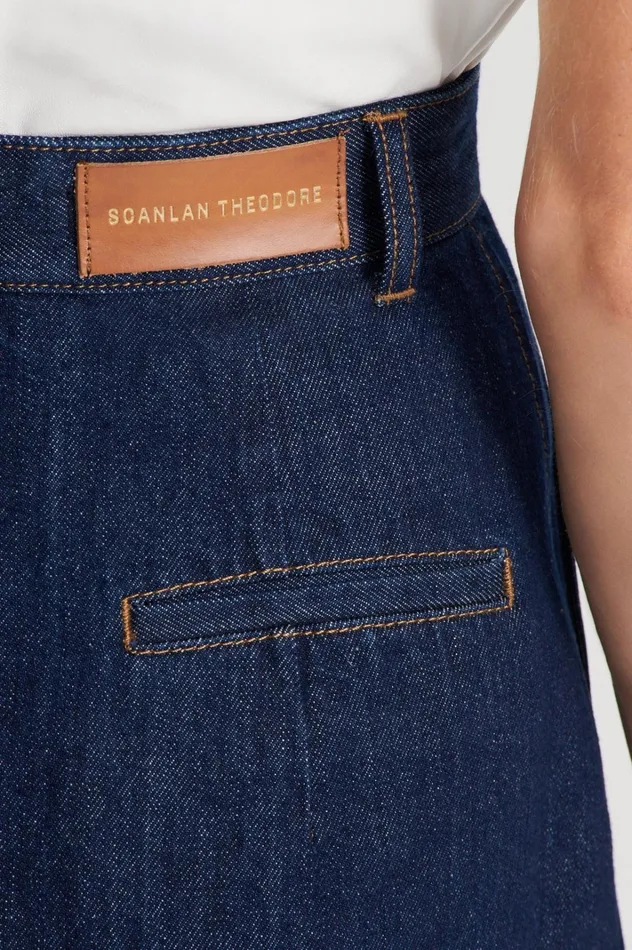 Women Scanlan Theodore Skirts DENIM MINI SKIRT Indigo Women Scanlan Theodore Skirts DENIM MINI SKIRT Indigo