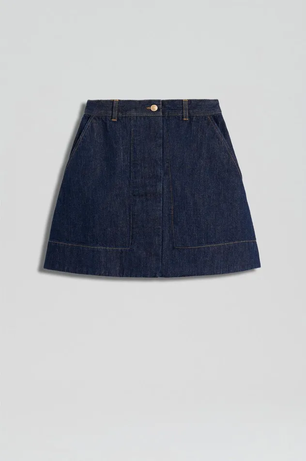 Women Scanlan Theodore Skirts DENIM MINI SKIRT Indigo Women Scanlan Theodore Skirts DENIM MINI SKIRT Indigo