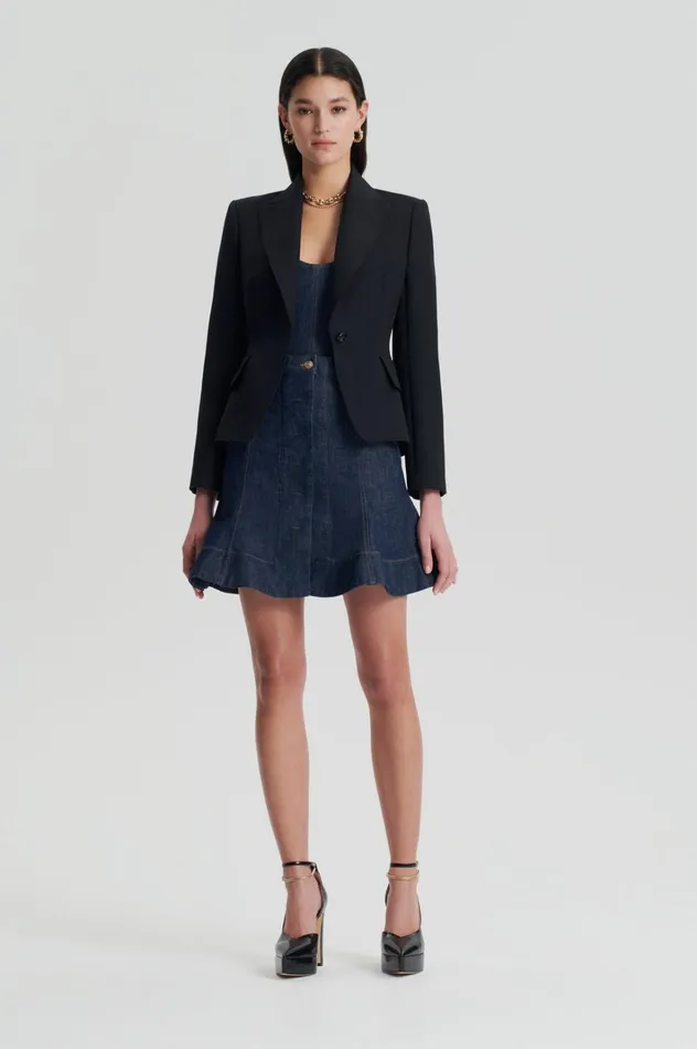Women Scanlan Theodore Skirts DENIM SKATER SKIRT Indigo