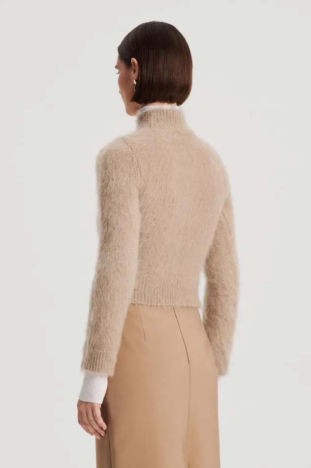 Women Scanlan Theodore Sweaters BRUSHED MOHAIR SLIM SWEATER Nougat Women Scanlan Theodore Sweaters BRUSHED MOHAIR SLIM SWEATER Nougat