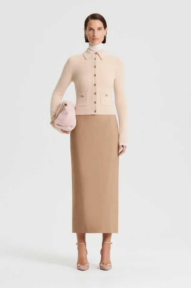 Women Scanlan Theodore Tops CASHMERE SHIRT Oat