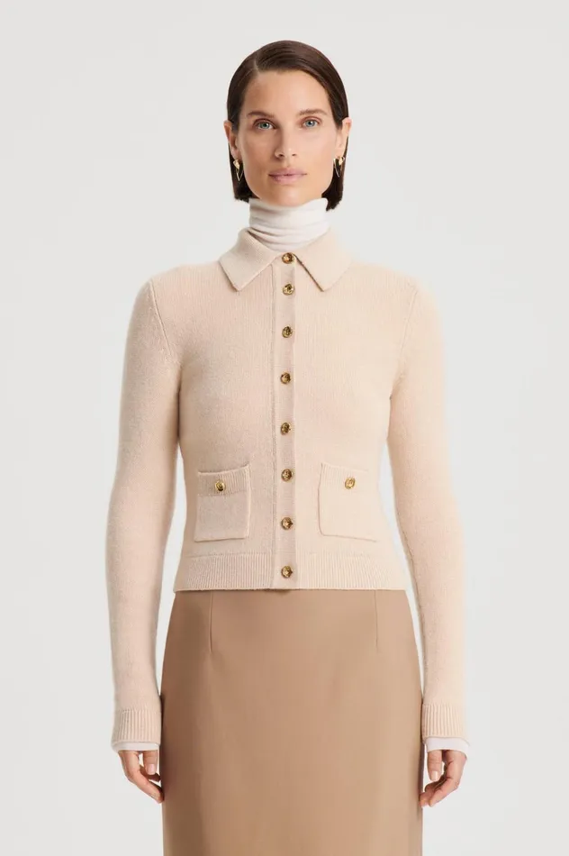 Women Scanlan Theodore Tops CASHMERE SHIRT Oat Women Scanlan Theodore Tops CASHMERE SHIRT Oat