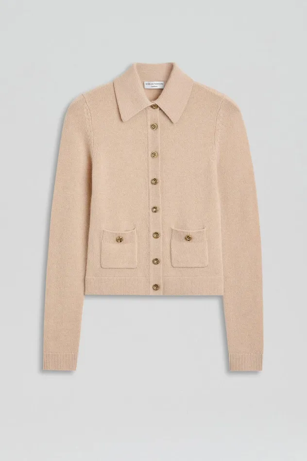 Women Scanlan Theodore Tops CASHMERE SHIRT Oat Women Scanlan Theodore Tops CASHMERE SHIRT Oat