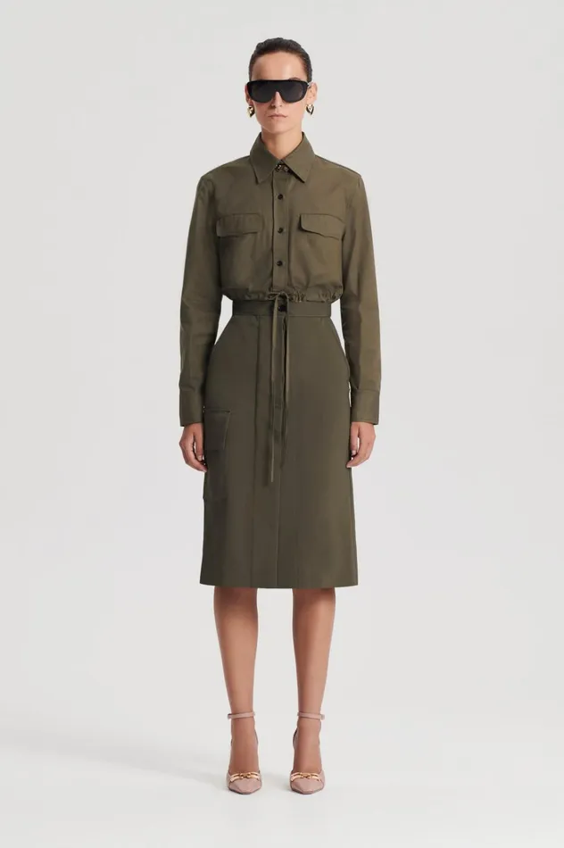 Women Scanlan Theodore Tops CROP CARGO SHIRT Jungle