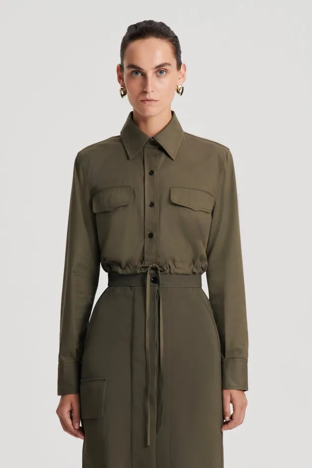 Women Scanlan Theodore Tops CROP CARGO SHIRT Jungle Women Scanlan Theodore Tops CROP CARGO SHIRT Jungle