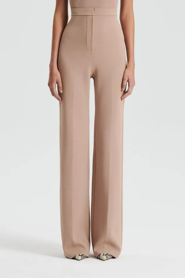 Women Scanlan Theodore Trousers CREPE KNIT TROUSER Oat Women Scanlan Theodore Trousers CREPE KNIT TROUSER Oat