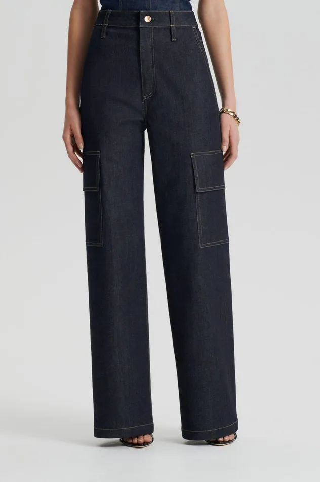 Women Scanlan Theodore Trousers DENIM CARGO JEAN Indigo 1275 Women Scanlan Theodore Trousers DENIM CARGO JEAN Indigo 1275