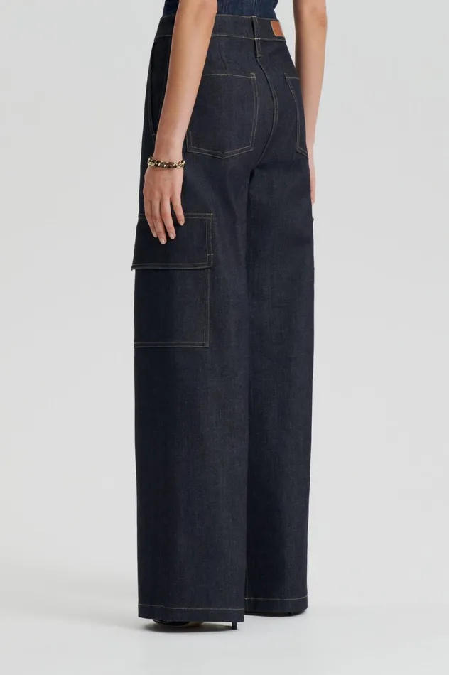 Women Scanlan Theodore Trousers DENIM CARGO JEAN Indigo 1275 Women Scanlan Theodore Trousers DENIM CARGO JEAN Indigo 1275