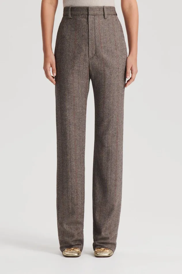 Women Scanlan Theodore Trousers HERRINGBONE WEAVE TROUSER Moro Women Scanlan Theodore Trousers HERRINGBONE WEAVE TROUSER Moro