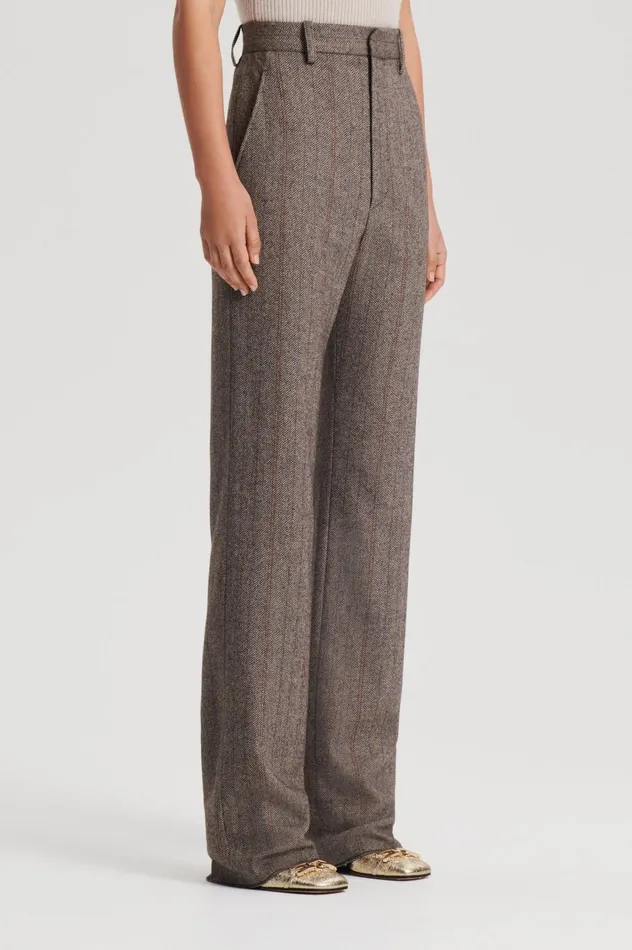 Women Scanlan Theodore Trousers HERRINGBONE WEAVE TROUSER Moro Women Scanlan Theodore Trousers HERRINGBONE WEAVE TROUSER Moro