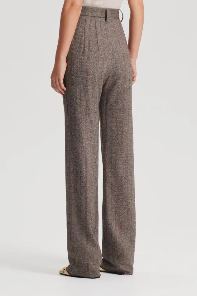 Women Scanlan Theodore Trousers HERRINGBONE WEAVE TROUSER Moro Women Scanlan Theodore Trousers HERRINGBONE WEAVE TROUSER Moro