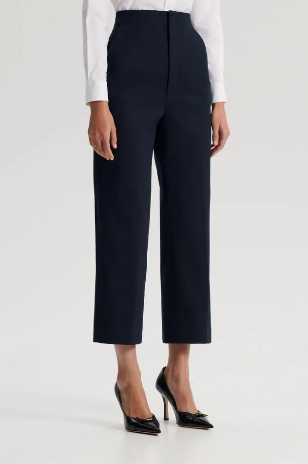 Women Scanlan Theodore Trousers MERCERISED COTTON TROUSER Navy Women Scanlan Theodore Trousers MERCERISED COTTON TROUSER Navy