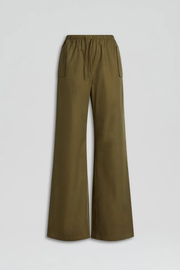 Women Scanlan Theodore Trousers POCKET CARGO Khaki Women Scanlan Theodore Trousers POCKET CARGO Khaki