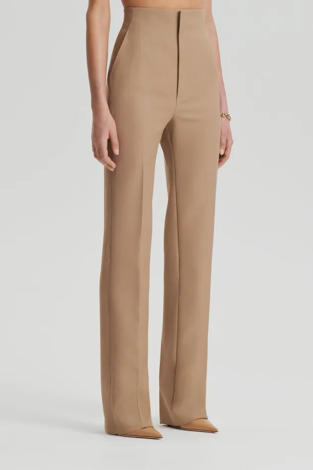 Women Scanlan Theodore Trousers WOOL BARATHEA SLIM TROUSER Camel Women Scanlan Theodore Trousers WOOL BARATHEA SLIM TROUSER Camel