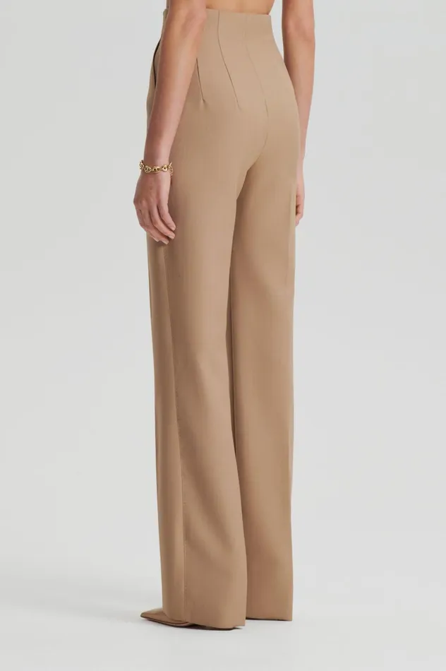 Women Scanlan Theodore Trousers WOOL BARATHEA SLIM TROUSER Camel Women Scanlan Theodore Trousers WOOL BARATHEA SLIM TROUSER Camel