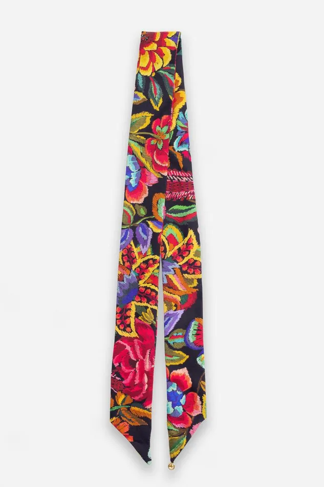 Women Scarves Johnny Was ANTIQUA FLOWER SILK SCARF Antiqua Flower Print
