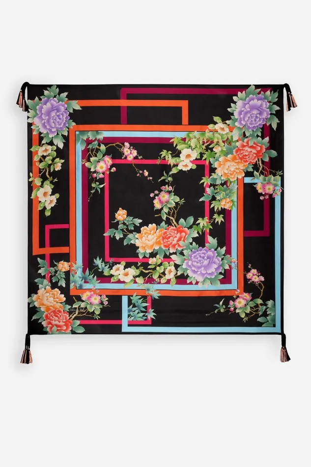 Women Scarves Johnny Was LE JARDIN SCARF Le Jardin Scarf Print