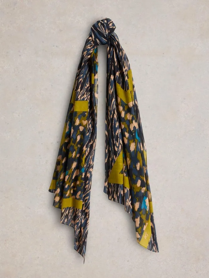 Women SCARVES White Stuff Abstract Star Print Scarf Blue Multi Women SCARVES White Stuff Abstract Star Print Scarf Blue Multi