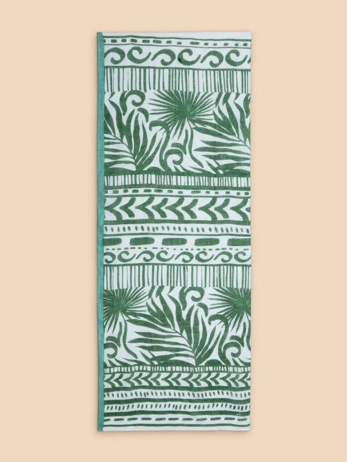 Women SCARVES White Stuff Organic Cotton Blend Scarf Green Multi Women SCARVES White Stuff Organic Cotton Blend Scarf Green Multi