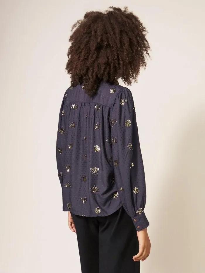 Women SHIRTS and BLOUSES White Stuff Ayla Sequin Shirt Black Multi Women SHIRTS and BLOUSES White Stuff Ayla Sequin Shirt Black Multi