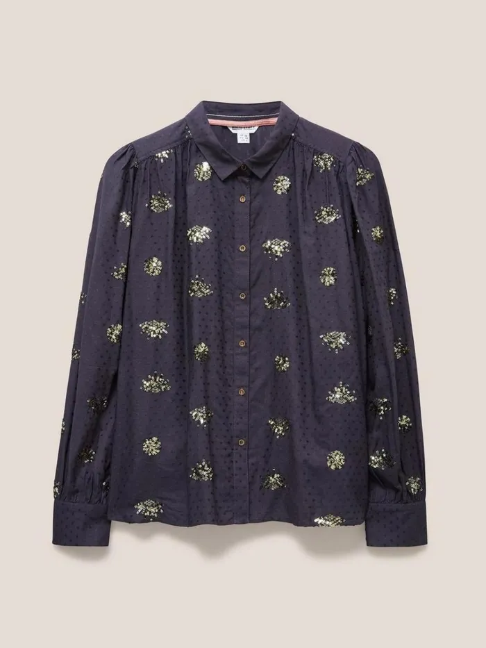 Women SHIRTS and BLOUSES White Stuff Ayla Sequin Shirt Black Multi Women SHIRTS and BLOUSES White Stuff Ayla Sequin Shirt Black Multi