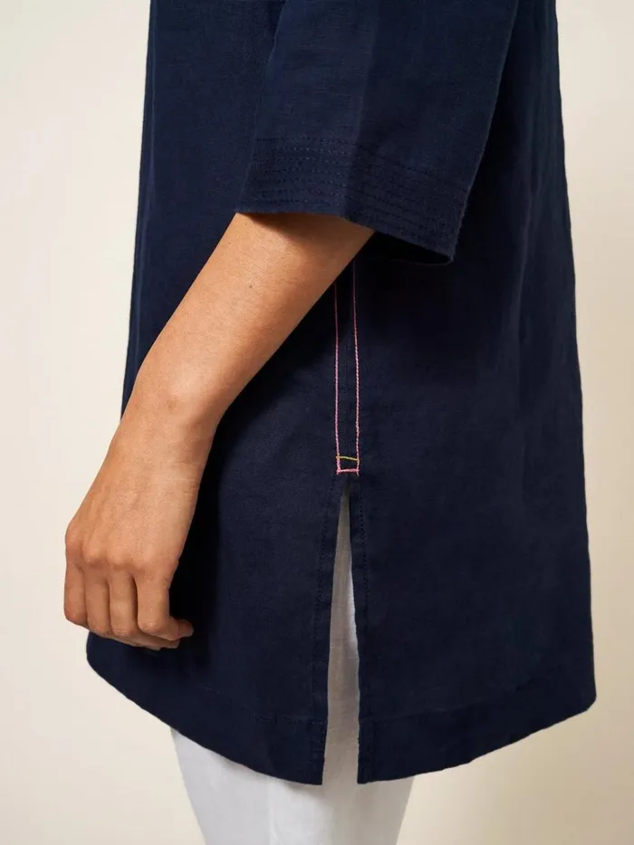Women SHIRTS and BLOUSES White Stuff Blaire Tunic Linen Dark Navy Women SHIRTS and BLOUSES White Stuff Blaire Tunic Linen Dark Navy
