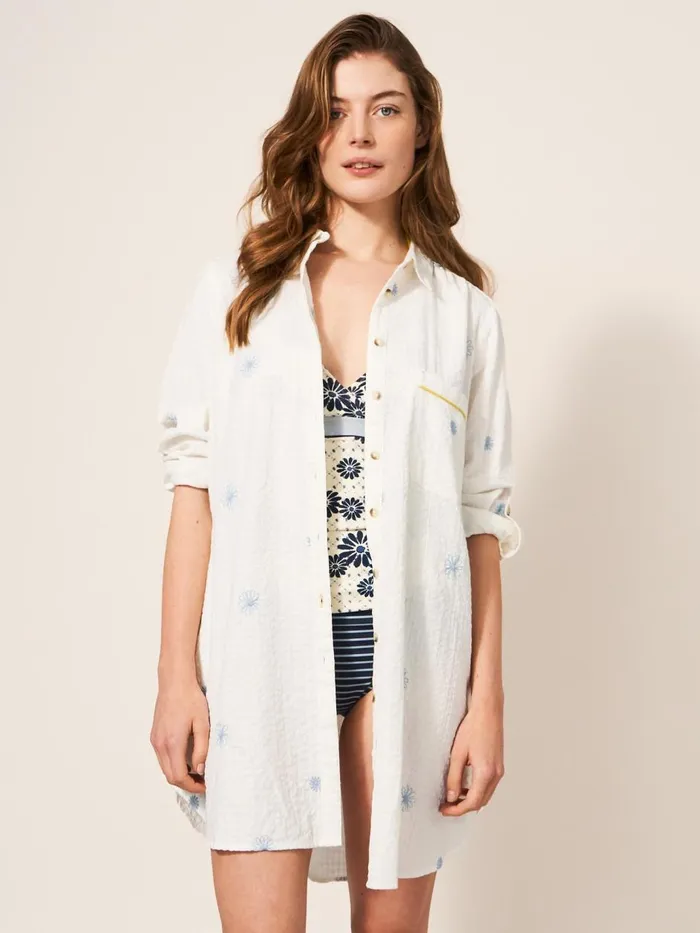Women SHIRTS and BLOUSES White Stuff Carrie Emb Longline Shirt Ivory Multi Women SHIRTS and BLOUSES White Stuff Carrie Emb Longline Shirt Ivory Multi