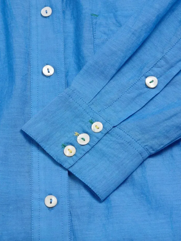 Women SHIRTS and BLOUSES White Stuff Delilah Cotton Silk Shirt Mid Blue Women SHIRTS and BLOUSES White Stuff Delilah Cotton Silk Shirt Mid Blue