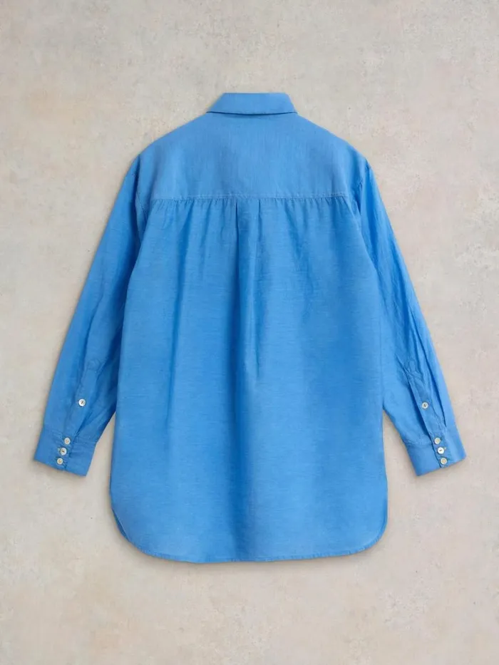 Women SHIRTS and BLOUSES White Stuff Delilah Cotton Silk Shirt Mid Blue Women SHIRTS and BLOUSES White Stuff Delilah Cotton Silk Shirt Mid Blue